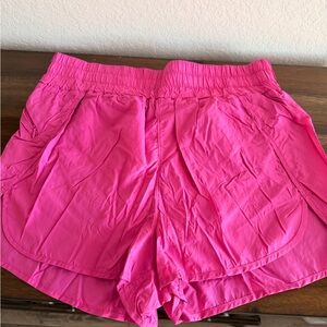 Women's Hot Pink Athletic Shorts with Elastic Waist